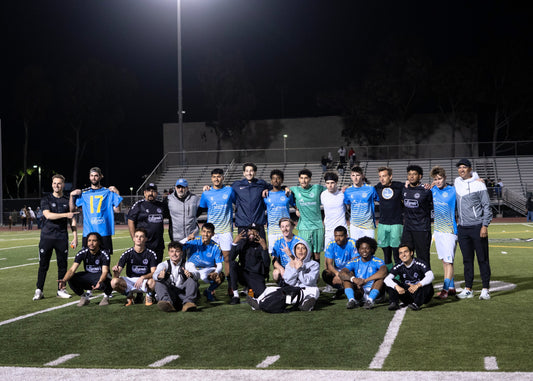 Long Beach Football Club team and staff after victory over 88Thirty